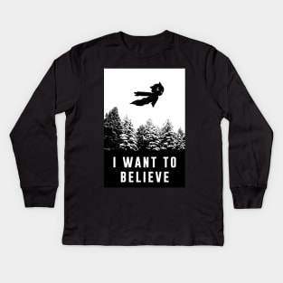 I want to Believe Astro Kids Long Sleeve T-Shirt